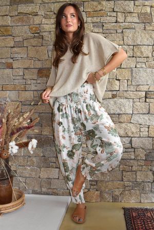 Daughter Of Ibiza Cabbage Rose Bloomer Pant Moss